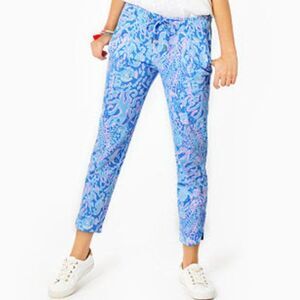 NWT Lilly Pulitzer Emora Knit Pants Boca Blue Sea What I Sea